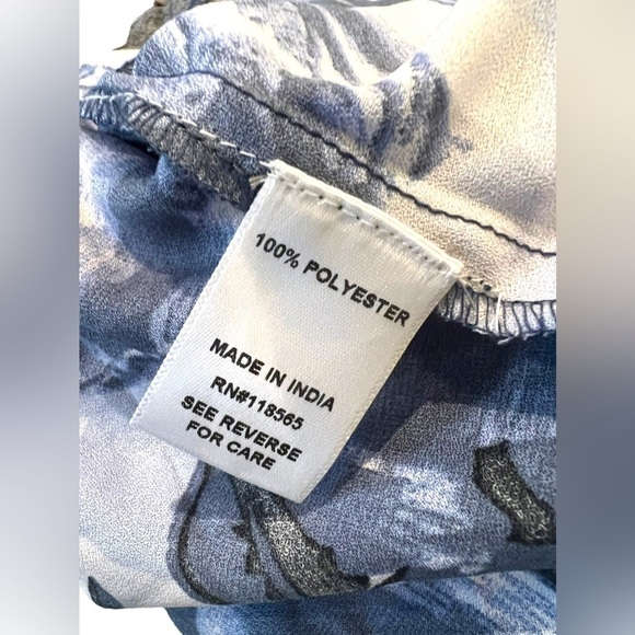 Kate & Mallory Printed Woven Long Sleeve Ruffled Maxi Dress Small - Picture 10 of 11